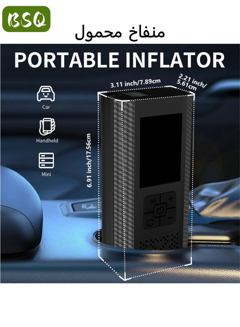 BSQ Digital Display Car Tire Inflator | Portable Wireless Mini Air Pump | Built-in 4000mAh Power Bank | Automatic Stop Function and LED Indicator | 150 PSI High Pressure, 3 times faster inflation speed | Suitable for cars, bicycles, motorcycles, balls, inflatable mattresses, etc. - Image 5
